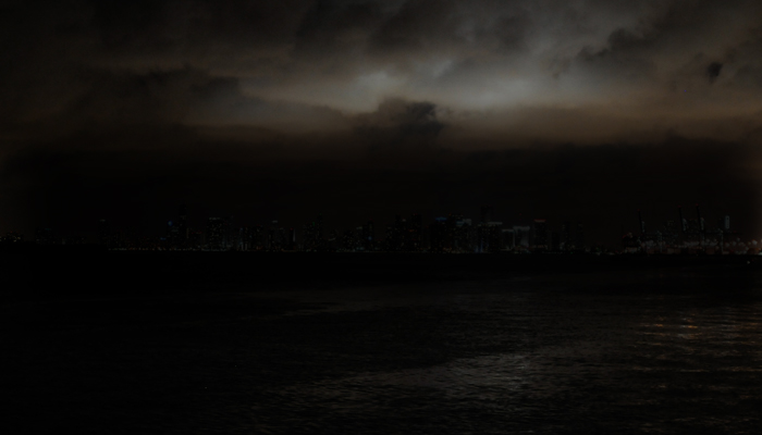 Blackout on Miami Skyline at night
